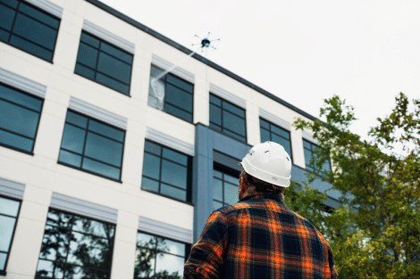 A drone cleaning of a building by Bellah Cleaning Company